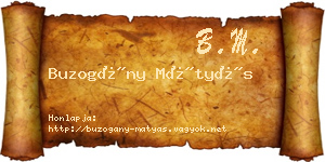 Buzogány Mátyás névjegykártya